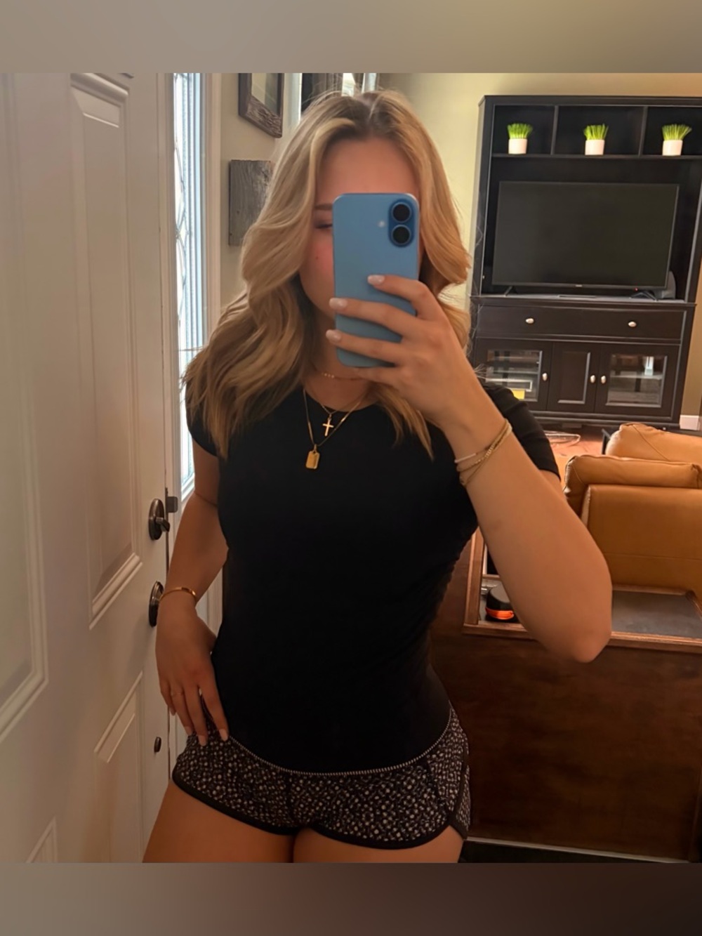 Lululemon Black Patterned Shorts